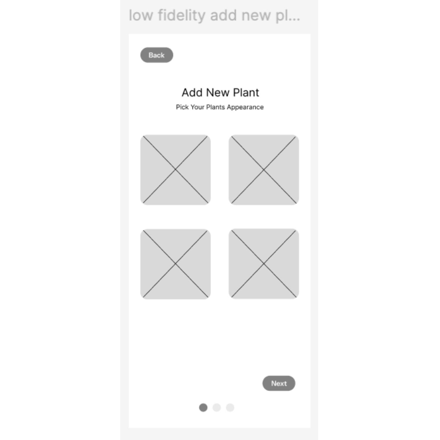 This is the screen to add new plants to the homepage.