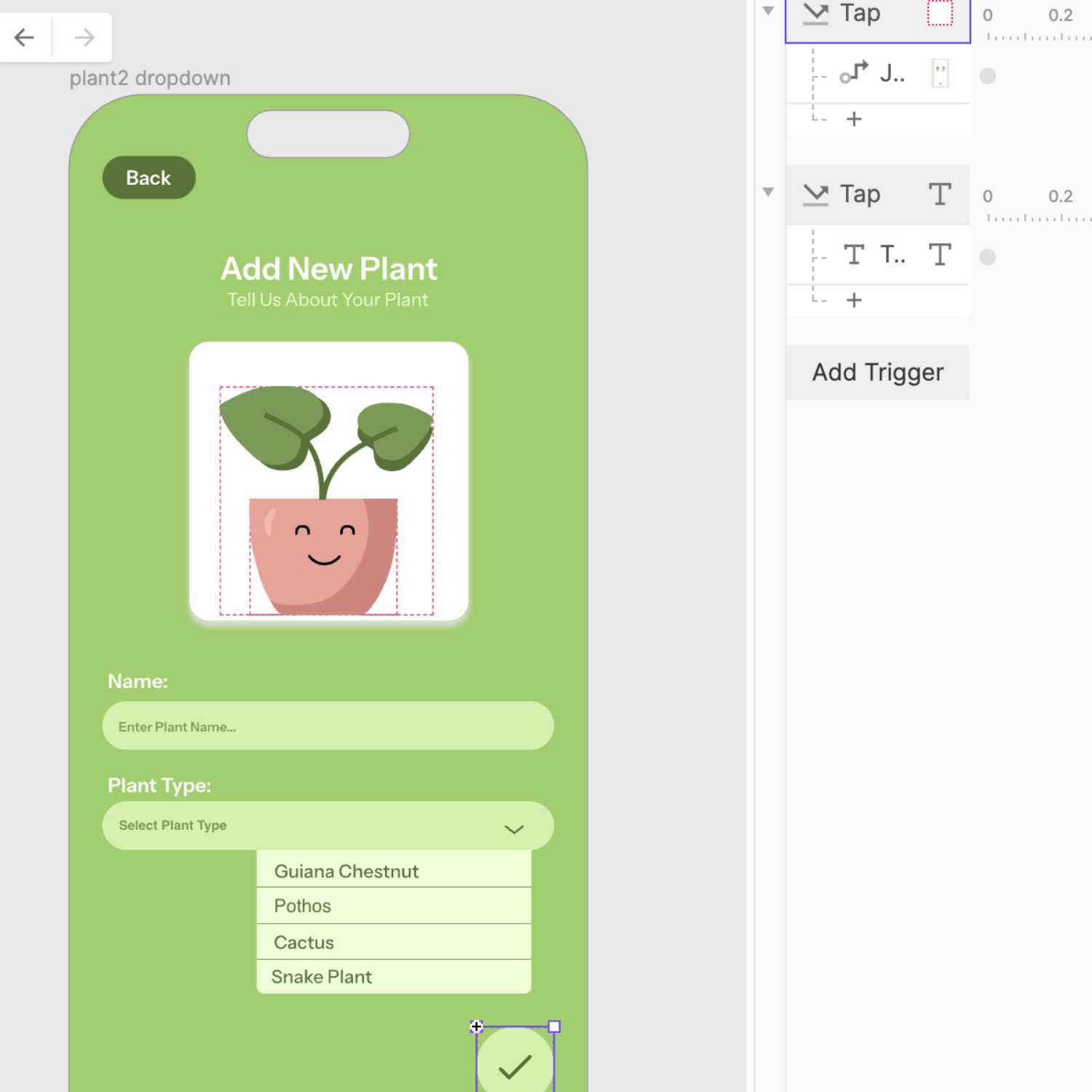 This is the plant type dropdown and when you select the plant type it will appear in the text field.